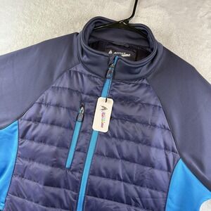 Royal & Awesome Jacket Mens XL Navy Blue Quilted Softshell Golf Full Zip Hybrid